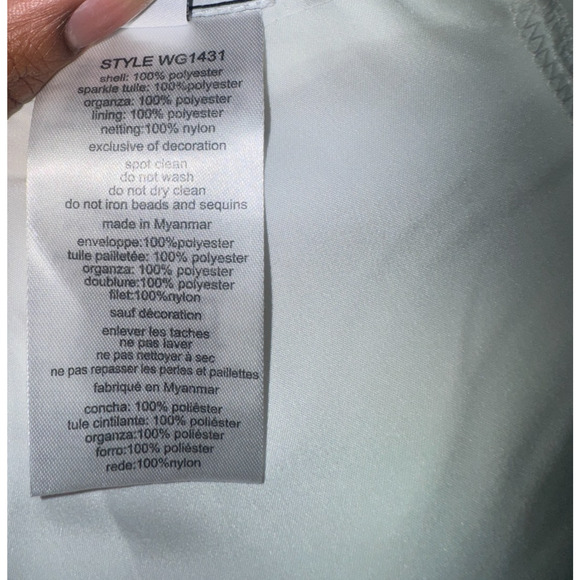 David Bridal DB Girl 2T Dress Lace Embroidered Rhinestone Beaded Wedding Formal - Picture 14 of 16